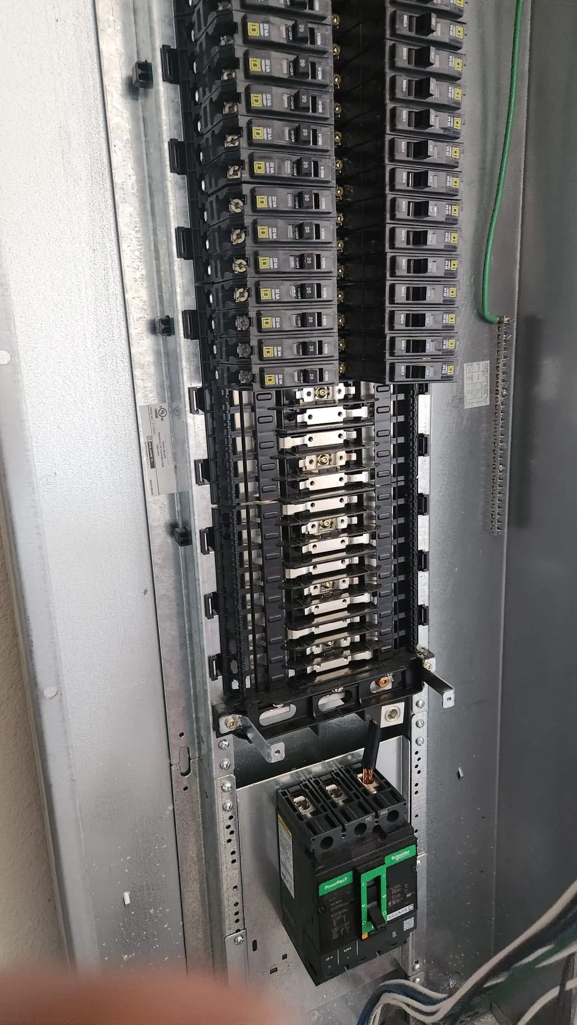 Schneider PowerPact 3-phase breaker panel installed by Martinez Electric Corp