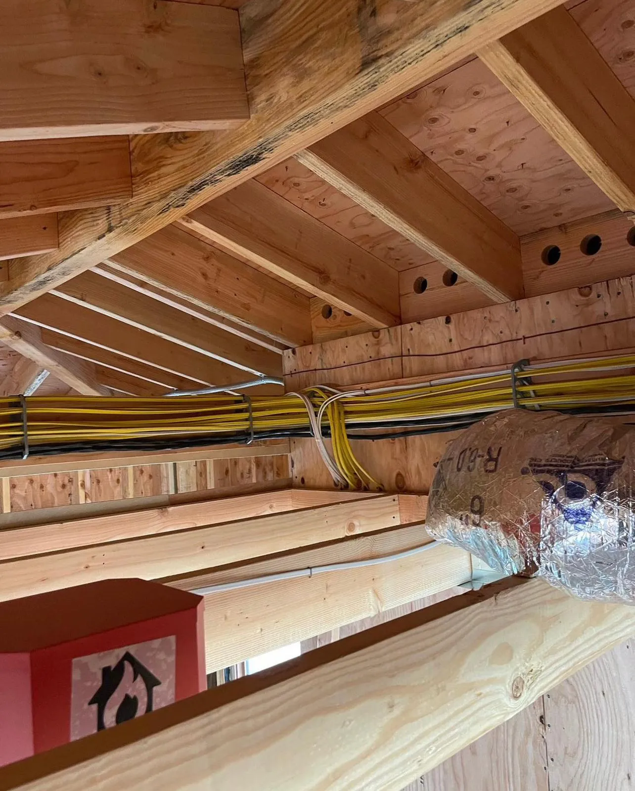 Structured cabling under-floor, organized and strapped. Martinez Electric Corp